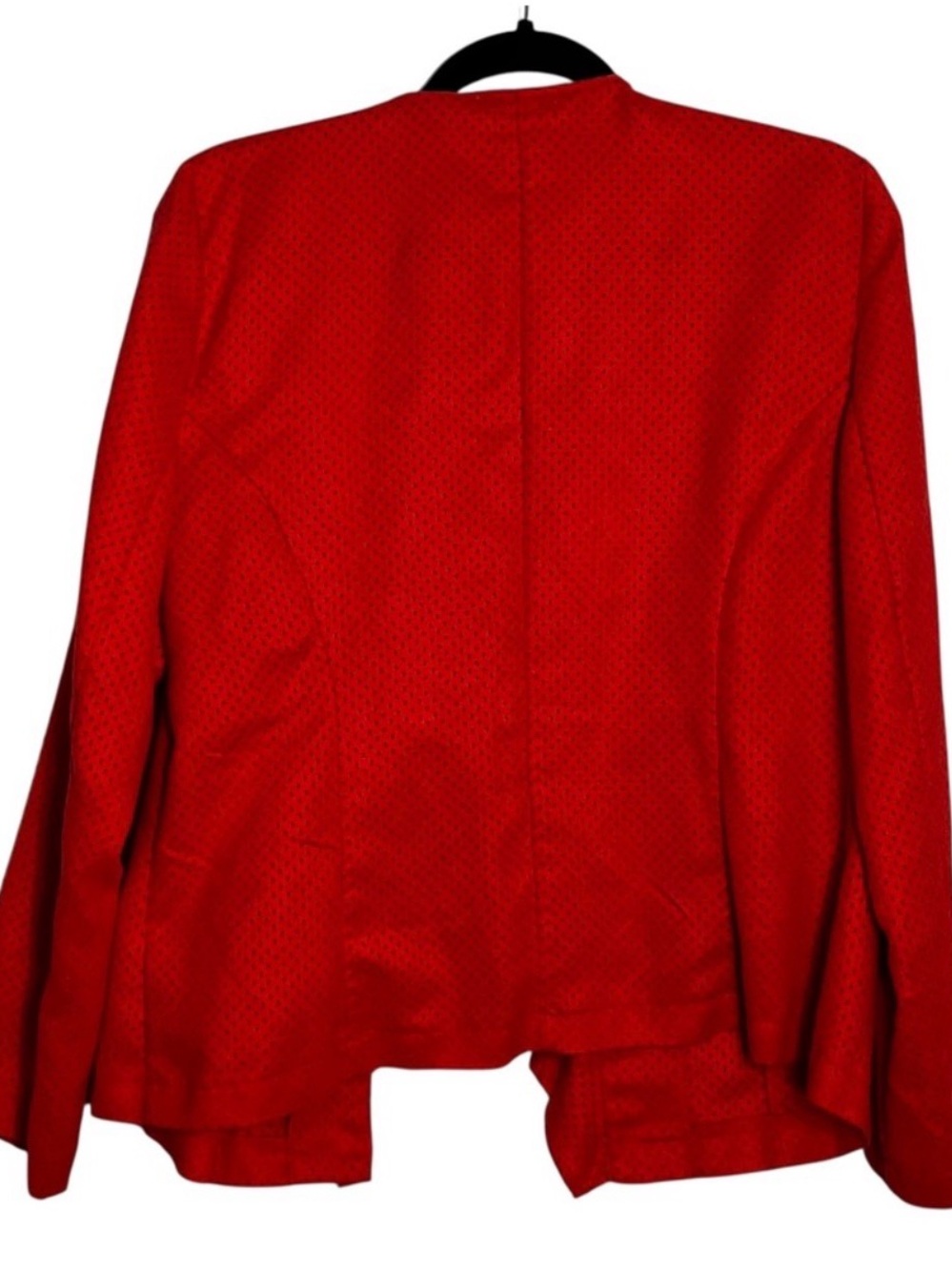 Choices Red Ruffle-Front Open Blazer - Picture 3 of 8